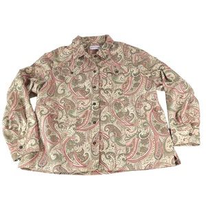 Woman’s Alfred Dunner paisley print lightweight jacket size 16